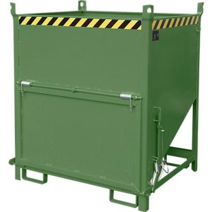 Bauer Silobehälter SGK 100, Zugseil-Entleerung, L 1000 x B 1200 x H 1405 mm, 1 m³, bis 1500 kg, Stahl, Resedagrün Bauer Silobehälter SGK 100, Zugseil-Entleerung, L 1000 x B 1200 x H 1405 mm, 1 m³, bis 1500 kg, Stahl, Resedagrün