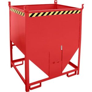 Bauer Silobehälter SGS 100, mit Schieberverschluss, L 1000 x B 1200 x H 1495 mm, 1 m³, bis 1500 kg, Stahl, Feuerrot Bauer Silobehälter SGS 100, mit Schieberverschluss, L 1000 x B 1200 x H 1495 mm, 1 m³, bis 1500 kg, Stahl, Feuerrot