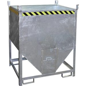 Bauer Silobehälter SGS 100, mit Schieberverschluss, L 1000 x B 1200 x H 1495 mm, 1 m³, bis 1500 kg, Stahl, feuerverzinkt Bauer Silobehälter SGS 100, mit Schieberverschluss, L 1000 x B 1200 x H 1495 mm, 1 m³, bis 1500 kg, Stahl, feuerverzinkt