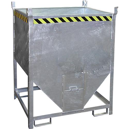 Bauer Silobehälter SGS 100, mit Schieberverschluss, L 1000 x B 1200 x H 1495 mm, 1 m³, bis 1500 kg, Stahl, feuerverzinkt