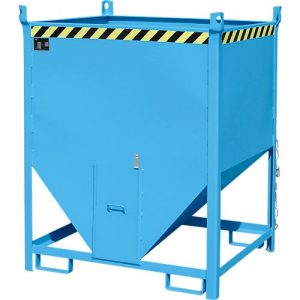Bauer Silobehälter SGS 100, mit Schieberverschluss, L 1000 x B 1200 x H 1495 mm, 1 m³, bis 1500 kg, Stahl, Lichtblau Bauer Silobehälter SGS 100, mit Schieberverschluss, L 1000 x B 1200 x H 1495 mm, 1 m³, bis 1500 kg, Stahl, Lichtblau