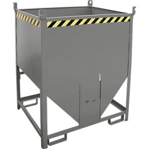 Bauer Silobehälter SGS 100, mit Schieberverschluss, L 1000 x B 1200 x H 1495 mm, 1 m³, bis 1500 kg, Stahl, Mausgrau Bauer Silobehälter SGS 100, mit Schieberverschluss, L 1000 x B 1200 x H 1495 mm, 1 m³, bis 1500 kg, Stahl, Mausgrau