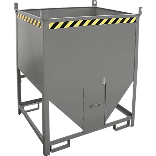 Bauer Silobehälter SGS 100, mit Schieberverschluss, L 1000 x B 1200 x H 1495 mm, 1 m³, bis 1500 kg, Stahl, Mausgrau