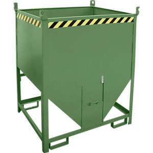Bauer Silobehälter SGS 100, mit Schieberverschluss, L 1000 x B 1200 x H 1495 mm, 1 m³, bis 1500 kg, Stahl, Resedagrün Bauer Silobehälter SGS 100, mit Schieberverschluss, L 1000 x B 1200 x H 1495 mm, 1 m³, bis 1500 kg, Stahl, Resedagrün