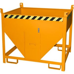 Bauer Silobehälter SGS 50, mit Schieberverschluss, L 1000 x B 1200 x H 1025 mm, 0,5 m³, bis 750 kg, Stahl, Gelborange Bauer Silobehälter SGS 50, mit Schieberverschluss, L 1000 x B 1200 x H 1025 mm, 0,5 m³, bis 750 kg, Stahl, Gelborange