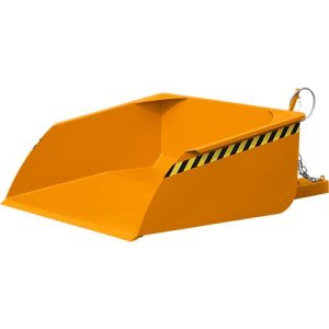 Bauer Staplerschaufel BSI 75, Seilzug-Entriegelung, L 1810 × B 1330 × H 710 mm, 0,75 m³, bis 1000 kg, Stahl lackiert, gelborange Bauer Staplerschaufel BSI 75, Seilzug-Entriegelung, L 1810 × B 1330 × H 710 mm, 0,75 m³, bis 1000 kg, Stahl lackiert, gelborange