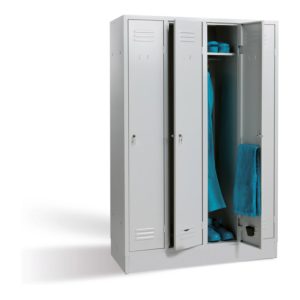 Bedrunka+Hirth Garderobenschrank 3 Abteile mit Zylinderschloß