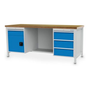 Bedrunka+Hirth Kastenwerkbank R 18-24 mit 4 Schubladen 1×150 mm 3×200 mm BxTxH 2000x750x959 mm