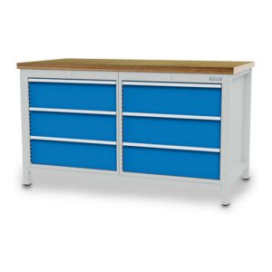 Bedrunka+Hirth Kastenwerkbank R 24-24 mit 6 Schubladen BxTxH 1500x750x959 mm