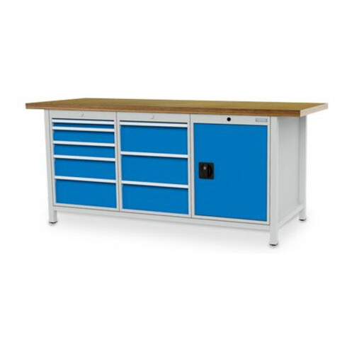 Bedrunka+Hirth Kastenwerkbank Serie 2000/500 mit 8 Schubladen BxTxH 2000x750x959 mm