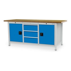 Bedrunka+Hirth Kastenwerkbank Serie 2000 mit 3 Schubladen BxTxH 2000x750x959 mm