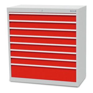 Bedrunka+Hirth Schubladenschrank Serie T500-9 mit 8 Schubladen 7×100 1×200 mm