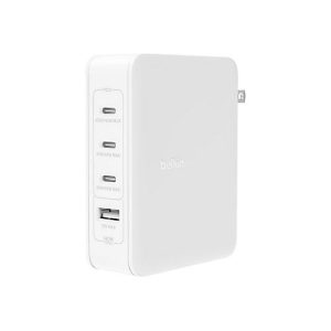 Belkin BoostCharge Pro – Netzteil – GaN-Technologie – 140 Watt – Fast Charge, Power Delivery 3.1 – 4 Ausgabeanschlussstellen (3 x USB-C, USB)
