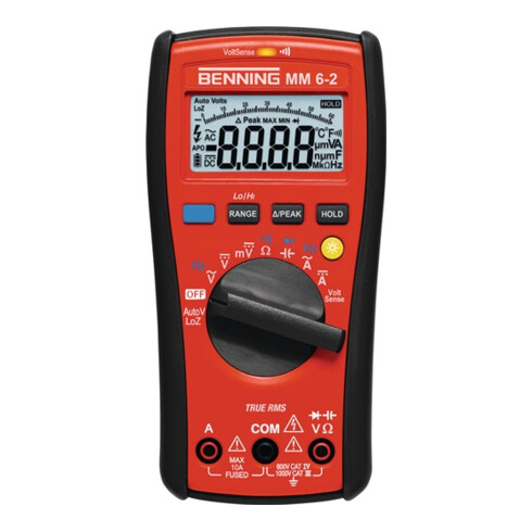 BENNING Multimeter0,0001-1000 V AC/DC Voltsensor TRUE RMS inkl.Schutzrahm.Batterie MM6-2