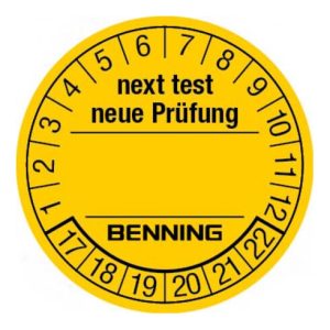 Benning Prüfplaketten f.ST710,ST720,ST750 756212(VE300) Benning Prüfplaketten f.ST710,ST720,ST750 756212(VE300)