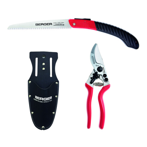 Berger Handschere 1114 + Lederköcher 5100 + Klappsäge 64650