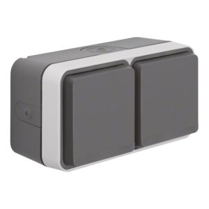 Berker SCHUKO-Doppelsteckdose Klappdeck. lichtgrau 47753525 Berker SCHUKO-Doppelsteckdose Klappdeck. lichtgrau 47753525