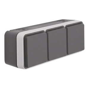 Berker SCHUKO-Steckdose 3fach Klappdeck. lichtgrau 47733515 Berker SCHUKO-Steckdose 3fach Klappdeck. lichtgrau 47733515
