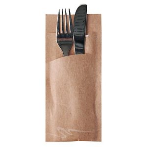 Bestecktaschen Papstar, inkl. weißer Serviette, 520 Stk., B 85 x H 200 mm, Papier, natur Bestecktaschen Papstar, inkl. weißer Serviette, 520 Stk., B 85 x H 200 mm, Papier, natur