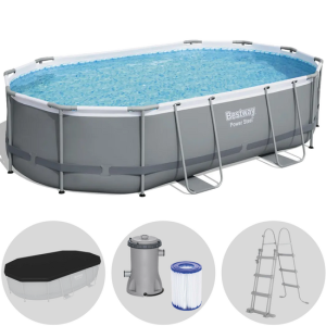 Bestway Power Steel 56448DE – 488x305x107 cm – Ovalpool Bestway Power Steel 56448DE – 488x305x107 cm – Ovalpool
