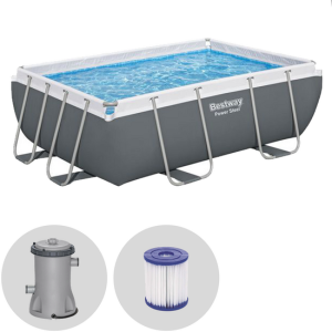 Bestway Power Steel 56629DE – 282x196x84 cm – Frame Pool + Filterpumpe Bestway Power Steel 56629DE – 282x196x84 cm – Frame Pool + Filterpumpe