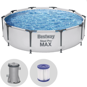 Bestway Steel Pro Max 56408DE – Ø305×76 cm – Runder Pool + Pumpenfilter 16 W Bestway Steel Pro Max 56408DE – Ø305×76 cm – Runder Pool + Pumpenfilter 16 W