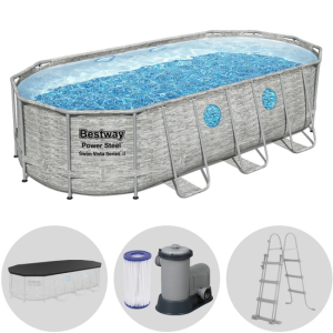Bestway Steel Pro Max Splashview 56716DE – 549x274x122 cm – Frame Pool, oval, für 7-8 Personen Bestway Steel Pro Max Splashview 56716DE – 549x274x122 cm – Frame Pool, oval, für 7-8 Personen