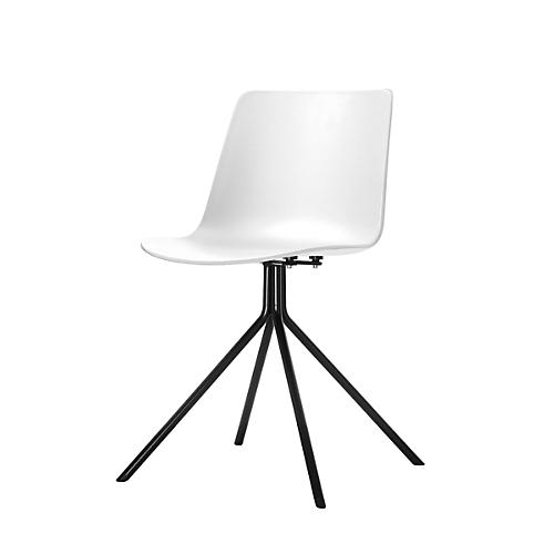 Besucherstuhl DN, 2er-Set, B 440 x T 530 x H 780 mm, Polypropylen & Stahl lackiert, weiß