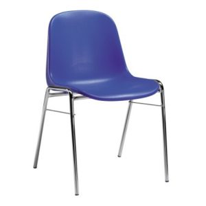 Besucherstuhl Gestell verchromt Sitzschale Polyamid blau Besucherstuhl Gestell verchromt Sitzschale Polyamid blau