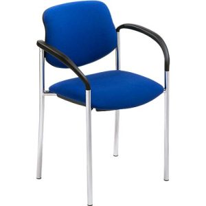Besucherstuhl Styl, blau, verchromt, stapelbar bis zu 6 Stück Besucherstuhl Styl, blau, verchromt, stapelbar bis zu 6 Stück