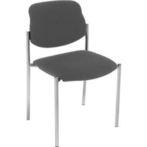 Besucherstuhl Styl, ohne Armlehnen, Stoff anthrazit, Gestell alusilbern, stapelbar bis zu 6 Stück Besucherstuhl Styl, ohne Armlehnen, Stoff anthrazit, Gestell alusilbern, stapelbar bis zu 6 Stück