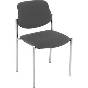 Besucherstuhl Styl, ohne Armlehnen, Stoff anthrazit, Gestell verchromt, stapelbar bis zu 6 Stück Besucherstuhl Styl, ohne Armlehnen, Stoff anthrazit, Gestell verchromt, stapelbar bis zu 6 Stück