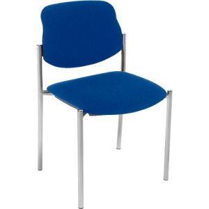 Besucherstuhl Styl, ohne Armlehnen, Stoff blau, Gestell alusilbern, stapelbar bis zu 6 Stück Besucherstuhl Styl, ohne Armlehnen, Stoff blau, Gestell alusilbern, stapelbar bis zu 6 Stück