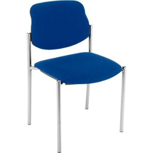 Besucherstuhl Styl, ohne Armlehnen, Stoff blau, Gestell verchromt, stapelbar bis zu 6 Stück Besucherstuhl Styl, ohne Armlehnen, Stoff blau, Gestell verchromt, stapelbar bis zu 6 Stück