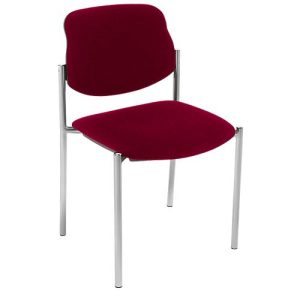 Besucherstuhl Styl, ohne Armlehnen, Stoff bordeaux, Gestell alusilbern, stapelbar bis zu 6 Stück Besucherstuhl Styl, ohne Armlehnen, Stoff bordeaux, Gestell alusilbern, stapelbar bis zu 6 Stück