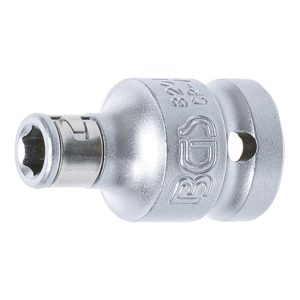 BGS Bit-Adapter mit Haltekugel Innenvierkant 12,5 mm Innensechskant 6,3 mm