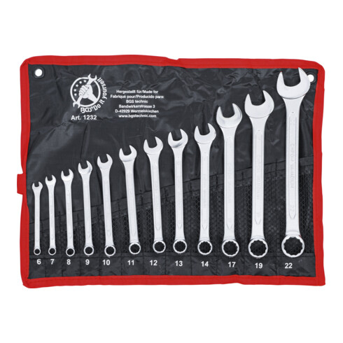 BGS Do it yourself Maul-Ringschlüssel-Satz SW 6 - 22 mm 12-tlg.