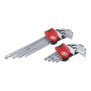 BGS Do it yourself Winkelschlüssel-Satz lang T-Profil (für Torx) T10 – T50 / Innensechskant 1,5 – 10 mm 18-tlg.