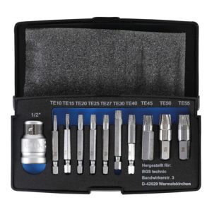 BGS Schraubenausdreher-Satz für defektes T-Profil (für Torx) T10 – T55 11 teilig BGS Schraubenausdreher-Satz für defektes T-Profil (für Torx) T10 – T55 11 teilig