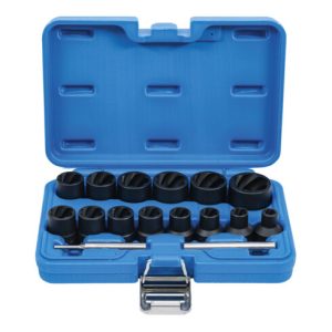 BGS Spezial-Steckschlüssel-Einsatz-Satz / Schraubenausdreher Antrieb Innenvierkant 12,5 mm SW 8 – 27 mm 16-tlg. BGS Spezial-Steckschlüssel-Einsatz-Satz / Schraubenausdreher Antrieb Innenvierkant 12,5 mm SW 8 – 27 mm 16-tlg.
