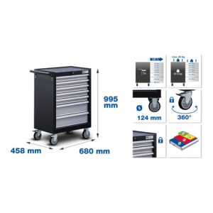 BGS Werkstattwagen 7 Schubladen leer Obere Platte belastbar bis 50 kg BGS Werkstattwagen 7 Schubladen leer Obere Platte belastbar bis 50 kg