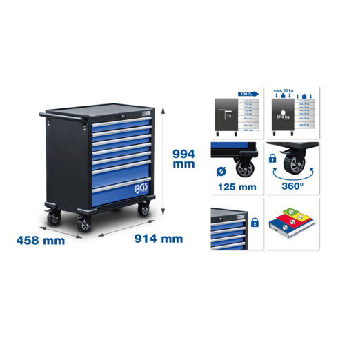 BGS Werkstattwagen XL 7 Schubladen leer