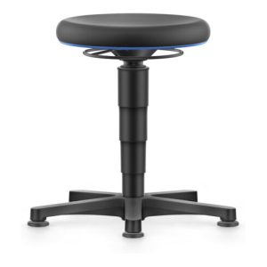 bimos Allround Hocker mit Gleiter, PU schwarz, Sitzhöhe 450-650 mm, Farbring blau bimos Allround Hocker mit Gleiter, PU schwarz, Sitzhöhe 450-650 mm, Farbring blau