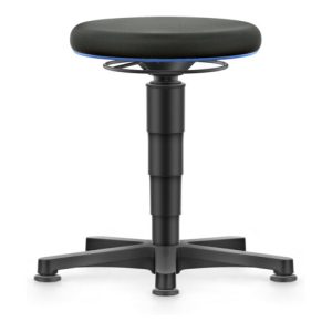 bimos Allround Hocker mit Gleiter, Stoff schwarz, Sitzhöhe 450-650 mm, Farbring blau bimos Allround Hocker mit Gleiter, Stoff schwarz, Sitzhöhe 450-650 mm, Farbring blau