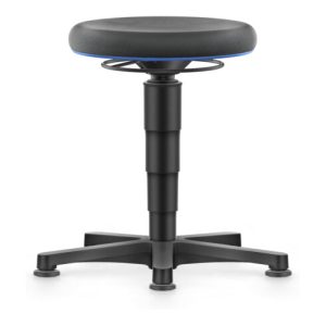 bimos Allround Hocker mit Gleiter, Supertec schwarz, Sitzh.450-650 mm, Farbring blau bimos Allround Hocker mit Gleiter, Supertec schwarz, Sitzh.450-650 mm, Farbring blau