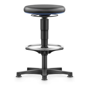 bimos Allround Hocker mit Gleiter und Fußring, Kunstleder schwarz, Sitzhöhe 560-830 mm bimos Allround Hocker mit Gleiter und Fußring, Kunstleder schwarz, Sitzhöhe 560-830 mm