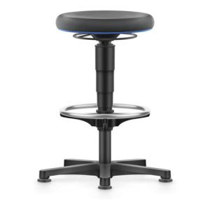 bimos Allround Hocker mit Gleiter und Fußring, Supertec schwarz, Sitzhöhe 560-830 mm bimos Allround Hocker mit Gleiter und Fußring, Supertec schwarz, Sitzhöhe 560-830 mm