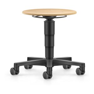 bimos Allround Hocker mit Rollen, Holz, Sitzhöhe 450-650 mm bimos Allround Hocker mit Rollen, Holz, Sitzhöhe 450-650 mm
