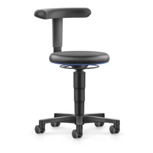 bimos Allround Hocker mit Rollen, Kunstleder schwarz, Sitzh.450-650 mm, Flex-Stütze bimos Allround Hocker mit Rollen, Kunstleder schwarz, Sitzh.450-650 mm, Flex-Stütze