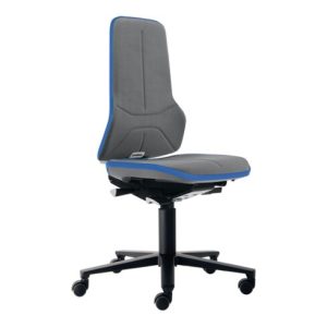 bimos Arbeitsdrehstuhl Neon Rollen Supertec-Gewebe grau blau 450-620mm bimos Arbeitsdrehstuhl Neon Rollen Supertec-Gewebe grau blau 450-620mm